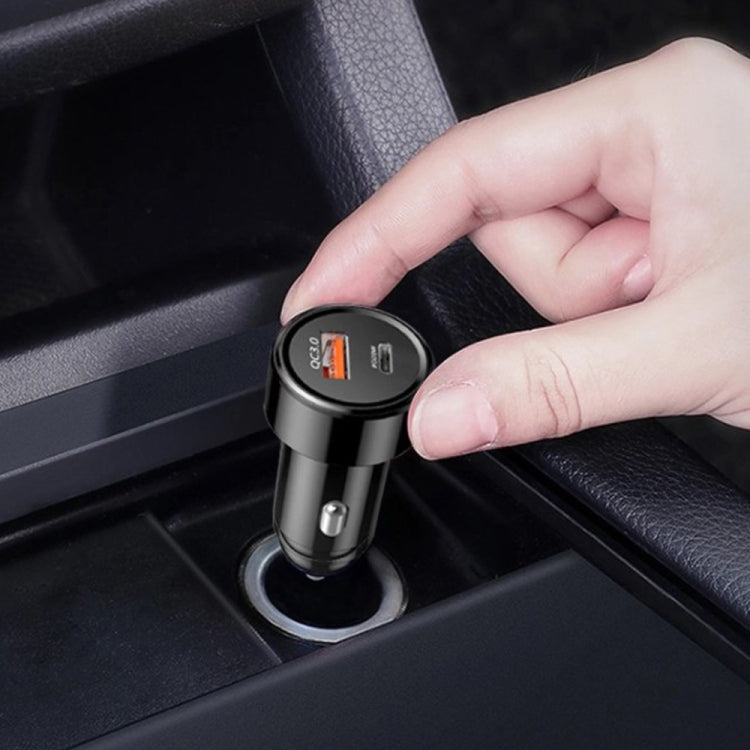 TE-P31 PD 20W USB-C / Type-C  QC3.0 18W USB Fast Car Charger(Black)