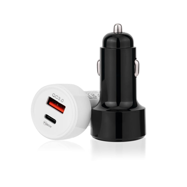 TE-P31 PD 20W USB-C / Type-C  QC3.0 18W USB Fast Car Charger(Black)