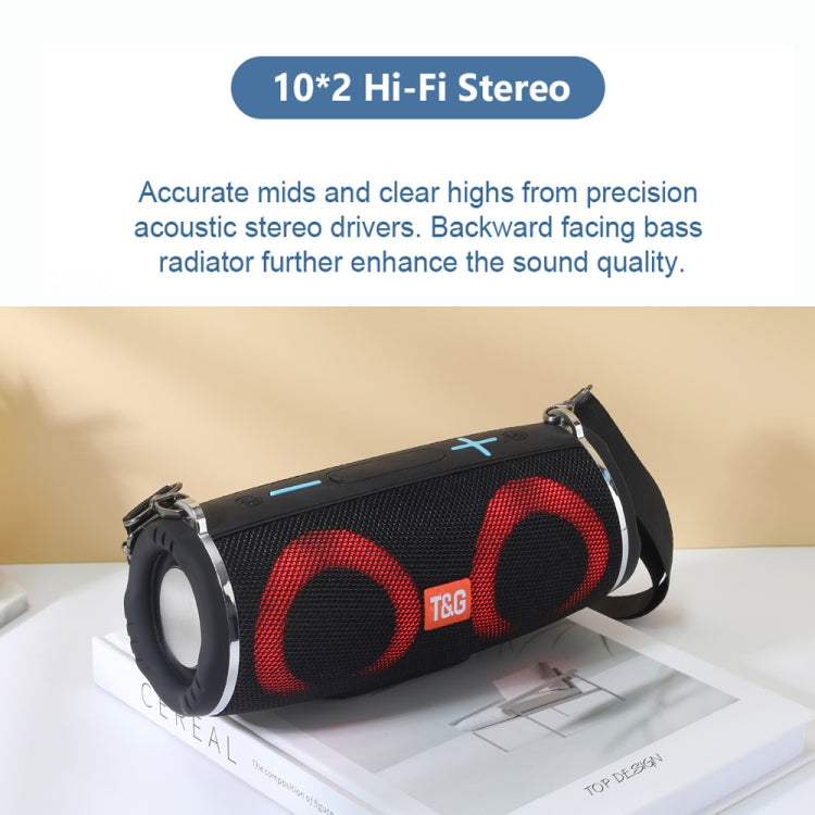T&G TG642 RGB Light Waterproof  Portable Bluetooth Speaker Support FM / TF Card(Green)