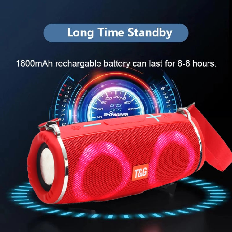 T&G TG642 RGB Light Waterproof  Portable Bluetooth Speaker Support FM / TF Card(Green)