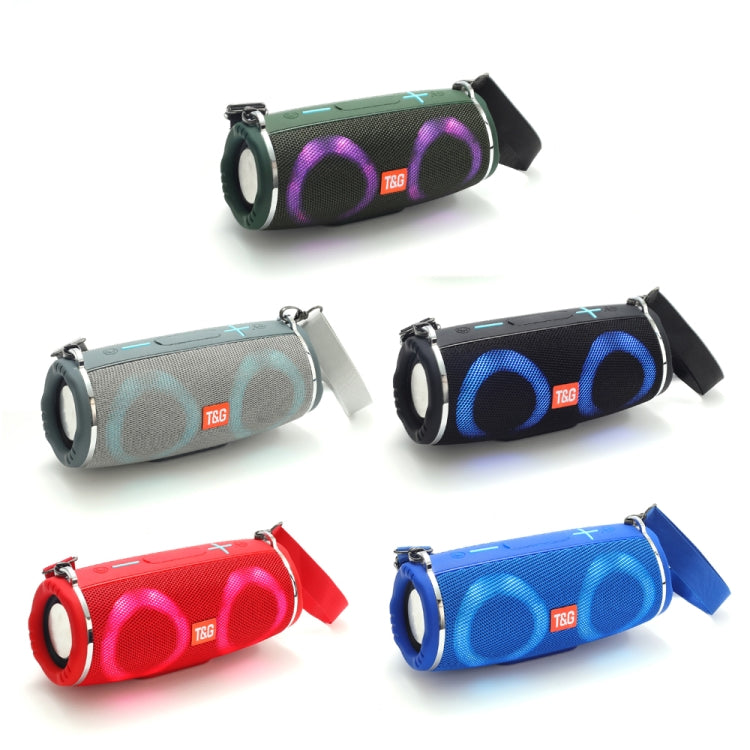 T&G TG642 RGB Light Waterproof  Portable Bluetooth Speaker Support FM / TF Card(Green)