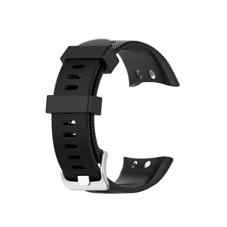 For Garmin Forerunner 45 / Forerunner 45S Universal Twill Solid Color Silicone Watch Band(Black)