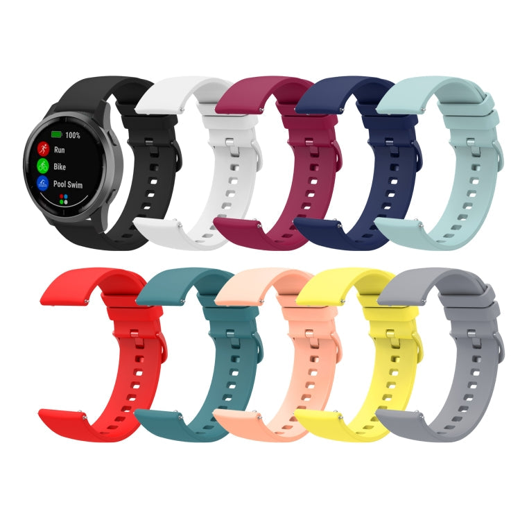 For Amazfit Pace 22mm Solid Color Soft Silicone Watch Band(White)