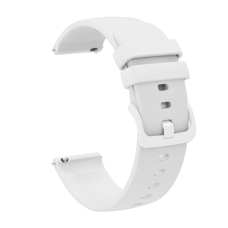 For Amazfit Stratos 22mm Solid Color Soft Silicone Watch Band(White)