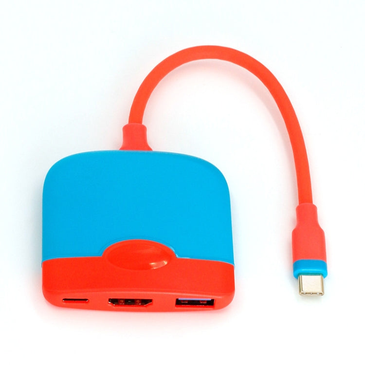 Type-C to HD 3 in 1 Portable 4K Screen Projector For Nintendo Switch(red blue)