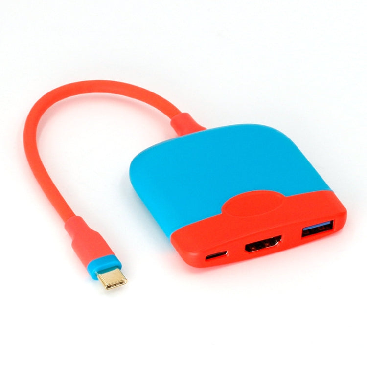 Type-C to HD 3 in 1 Portable 4K Screen Projector For Nintendo Switch(red blue)