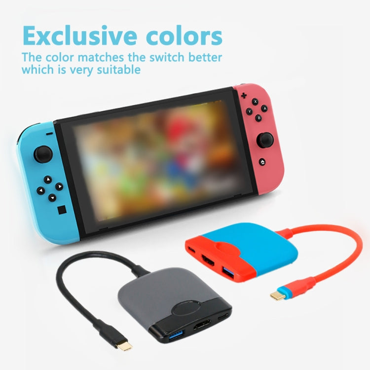 Type-C to HD 3 in 1 Portable 4K Screen Projector For Nintendo Switch(red blue)