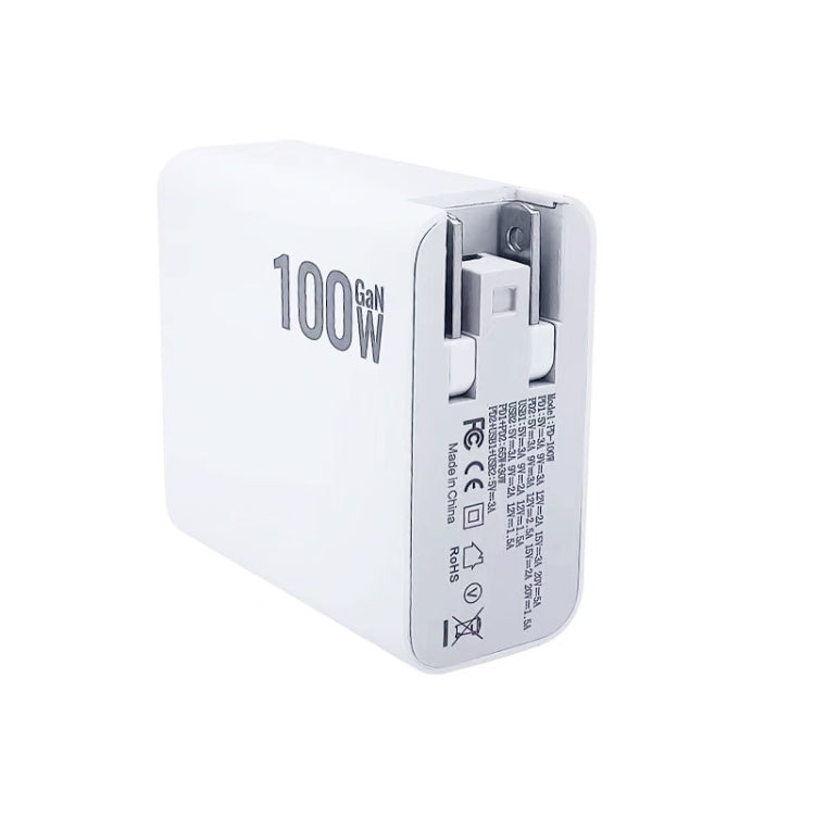 GaN 100W Dual USB + Dual USB-C/Type-C Multi Port Charger with 2m Type-C to Type-C Data Cable Set US / UK Plug
