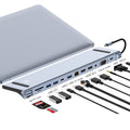 JUNSUNMAY 12 in 1 Multifunctional USB C Hub Docking Station Adapter SD/TF Card Reader, JSM-HUB022