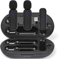 Wireless Lavalier Noise Reduction Microphone USB-C Clip On Microphone with Charging Case