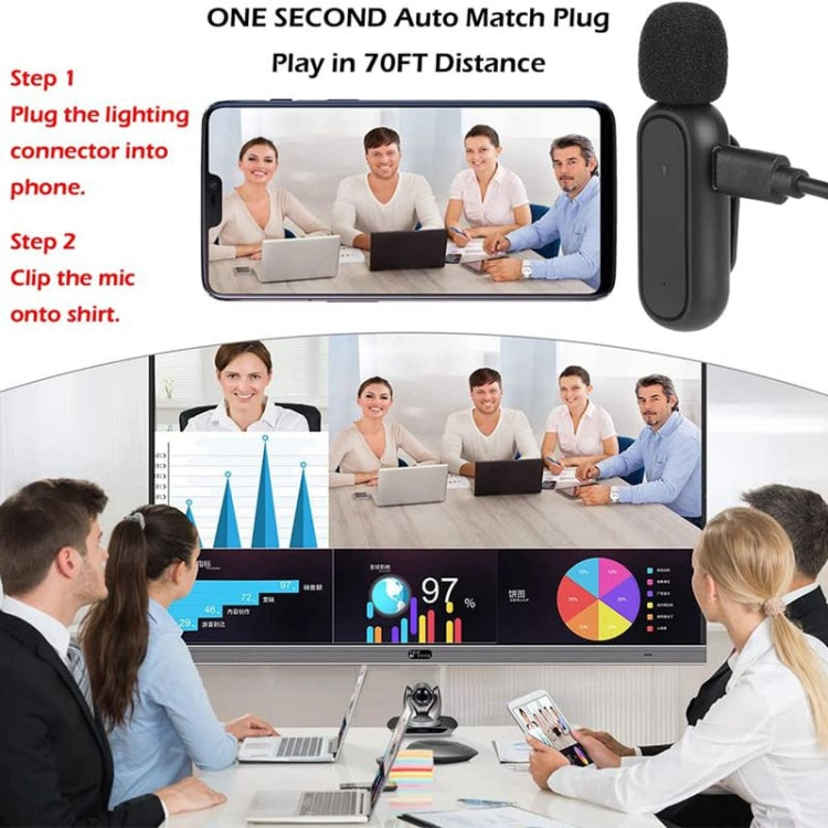 Wireless Lavalier Noise Reduction Microphone USB-C Clip On Microphone with Charging Case