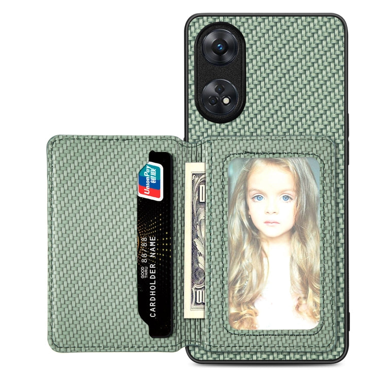 Carbon Fiber Magnetic Card Bag Phone Case, For OPPO Find X6, For OPPO Reno5 5G, For OPPO Reno7 5G, For OPPO Reno8 T 4G