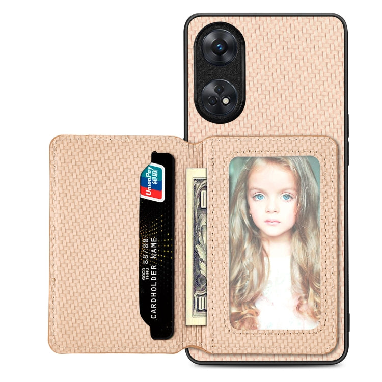 Carbon Fiber Magnetic Card Bag Phone Case, For OPPO Find X6, For OPPO Reno5 5G, For OPPO Reno7 5G, For OPPO Reno8 T 4G