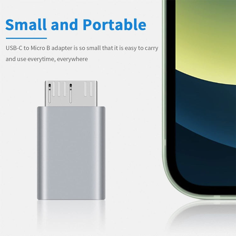 2 PCS JUNSUNMAY USB-C / Type-C Female to Male USB 3.0 Micro B Adapter Converter