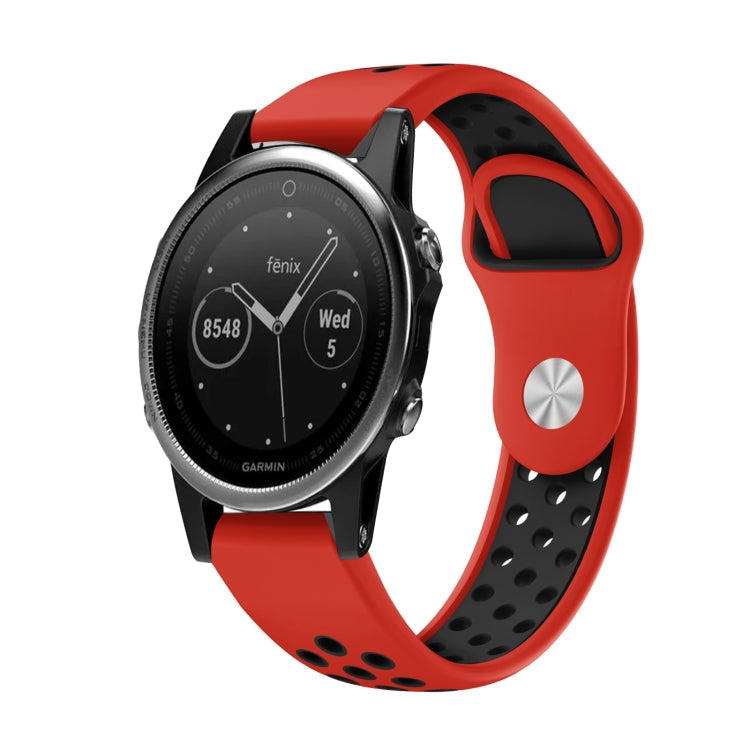 22mm Sports Breathable Silicone Watch Band, For Garmin Fenix 6 Sapphire GPS, For Garmin Fenix 5