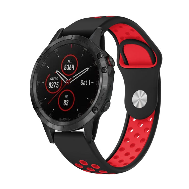 22mm Sports Breathable Silicone Watch Band, For Garmin Fenix 5 Plus, For Garmin Quatix 5