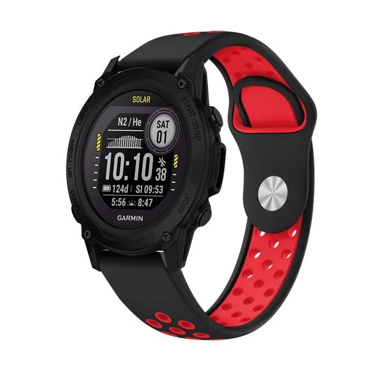 22mm Sports Breathable Silicone Watch Band, For Garmin Instinct, For Garmin Descent G1