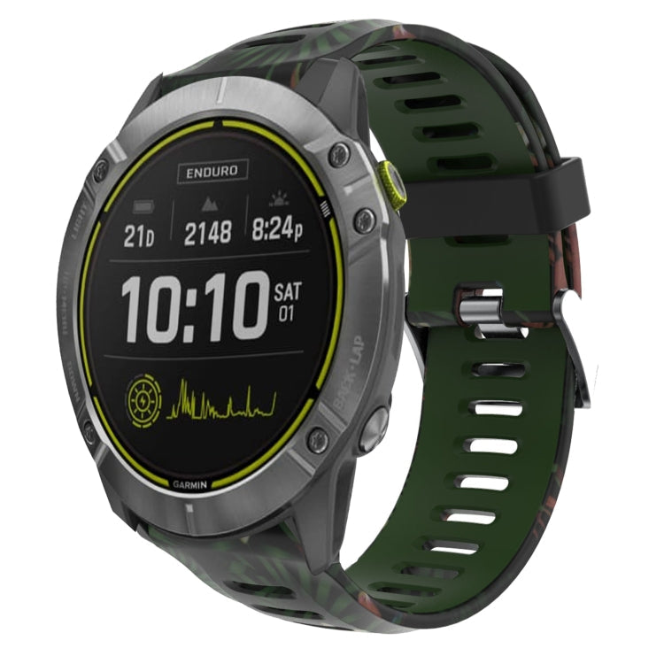 26mm Camouflage Printed Silicone Watch Band, For Garmin Enduro, For Garmin Fenix 6X, For Garmin Fenix 6X Pro, For Garmin Fenix 6X Sapphire