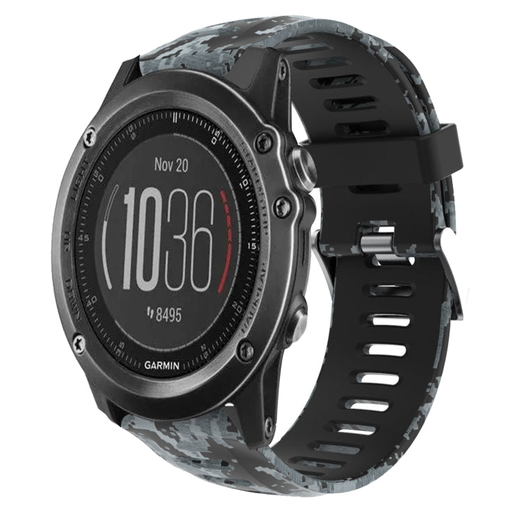 26mm Camouflage Printed Silicone Watch Band, For Garmin Fenix 5X Sapphire, For Garmin Fenix 5X Plus, For Garmin Fenix 3, For Garmin Fenix 3 HR