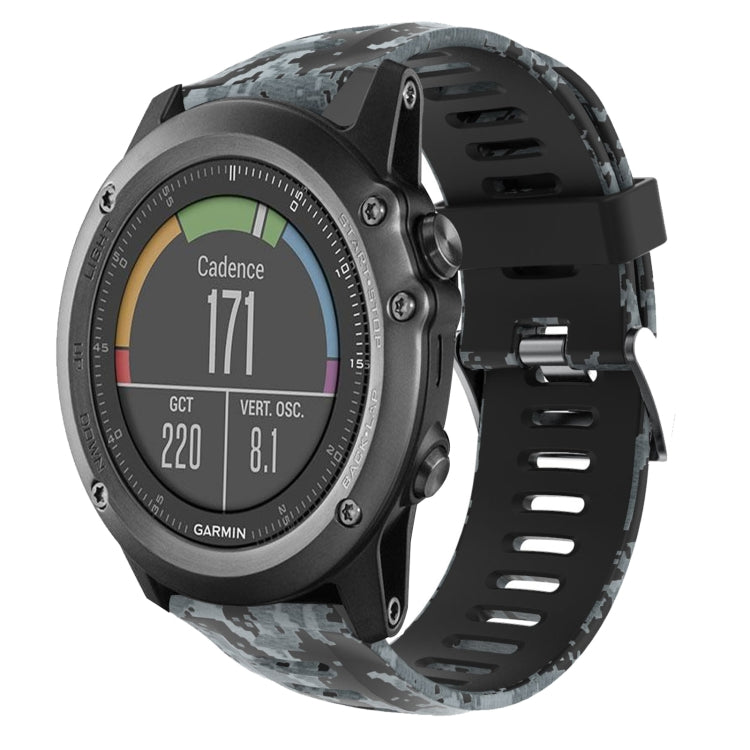 26mm Camouflage Printed Silicone Watch Band, For Garmin Fenix 3 Sapphire, For Garmin Descent MK 1, For Garmin Descent MK 2, For Garmin Descent MK 2i