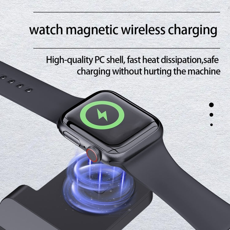 B20A 15W Qi Wireless Charger Charging Stand Compatible for iPhone iWatch Airpods(Black)