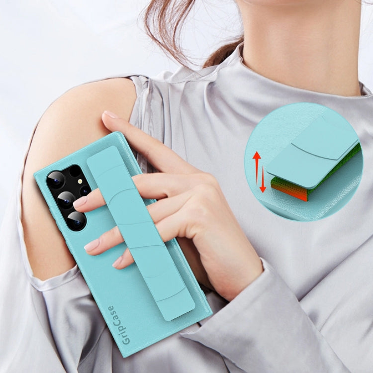 Skin Elastic Wrist Grip Back Cover Phone Case, For Samsung Galaxy S24+ 5G, For Samsung Galaxy S24 5G, For Samsung Galaxy S23 Ultra 5G, For Samsung Galaxy S23+ 5G