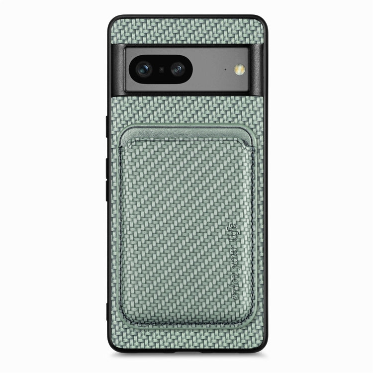 Carbon Fiber Leather Card Magsafe Phone Case, For Google Pixel 9a, For Google Pixel 7 Pro, For Google Pixel 7, For Google Pixel 6