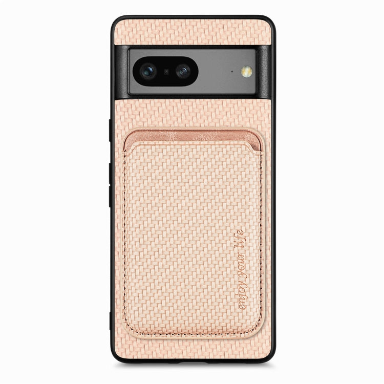 Carbon Fiber Leather Card Magsafe Phone Case, For Google Pixel 9a, For Google Pixel 7 Pro, For Google Pixel 7, For Google Pixel 6