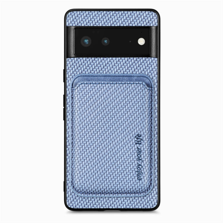 Carbon Fiber Leather Card Magsafe Phone Case, For Google Pixel 9a, For Google Pixel 7 Pro, For Google Pixel 7, For Google Pixel 6