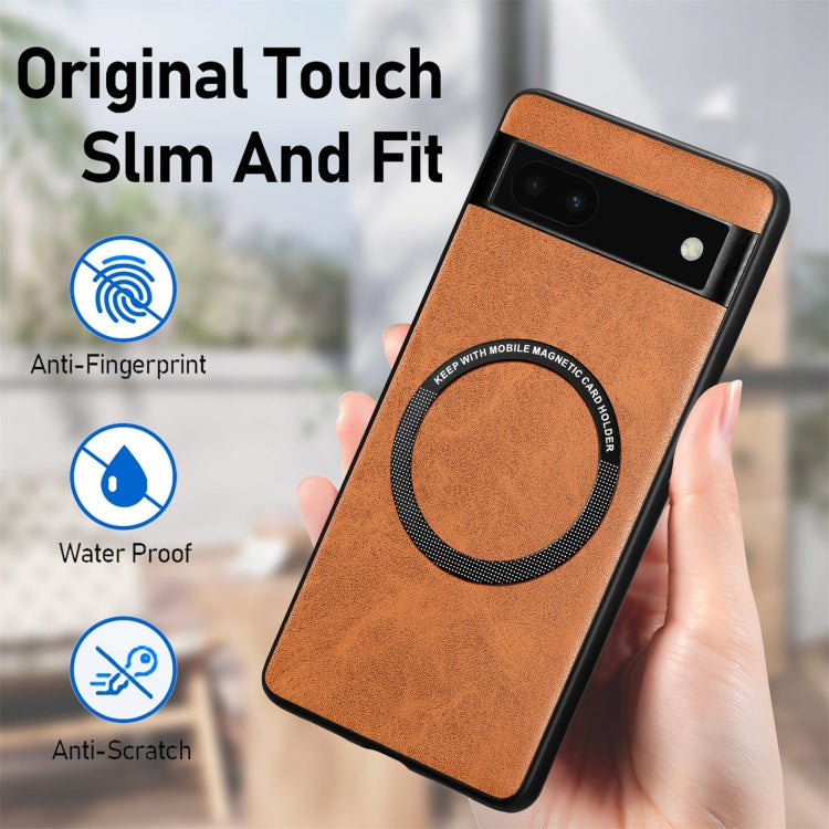 For Google Pixel 7A Solid Color Leather Skin Back Cover Phone Case(Yellow)