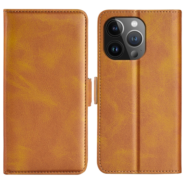 Dual-side Magnetic Buckle Horizontal Flip Leather Phone Case, For iPhone 16, For iPhone 15 Pro Max, For iPhone 15 Pro, For iPhone 15 Plus
