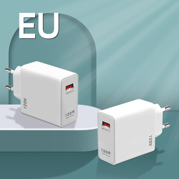 120W USB Super Fast Charging Charger Suitable for Xiaomi 12 / 12 Pro and Huawei / vivo, Plug Size:EU Plug