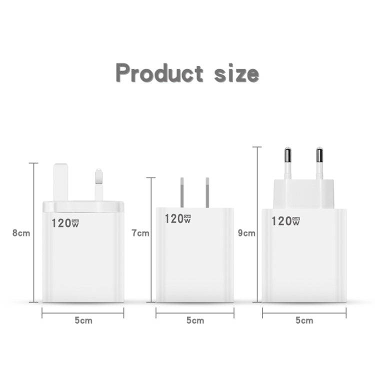 120W USB Super Fast Charging Charger Suitable for Xiaomi 12 / 12 Pro and Huawei / vivo, Plug Size:EU Plug