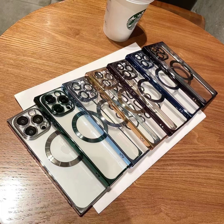 For iPhone 12 Pro Square Magsafe Electroplating TPU Phone Case(Blue)