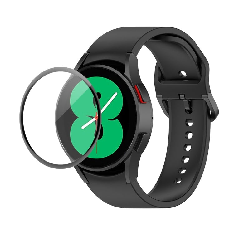 JUNSUNMAY Silicone Adjustable Strap + Full Coverage PMMA Screen Protector Kit, For Samsung Galaxy Watch4 44mm