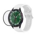 JUNSUNMAY Silicone Adjustable Strap + Full Coverage PMMA Screen Protector Kit, For Samsung Galaxy Watch6 Classic 43mm