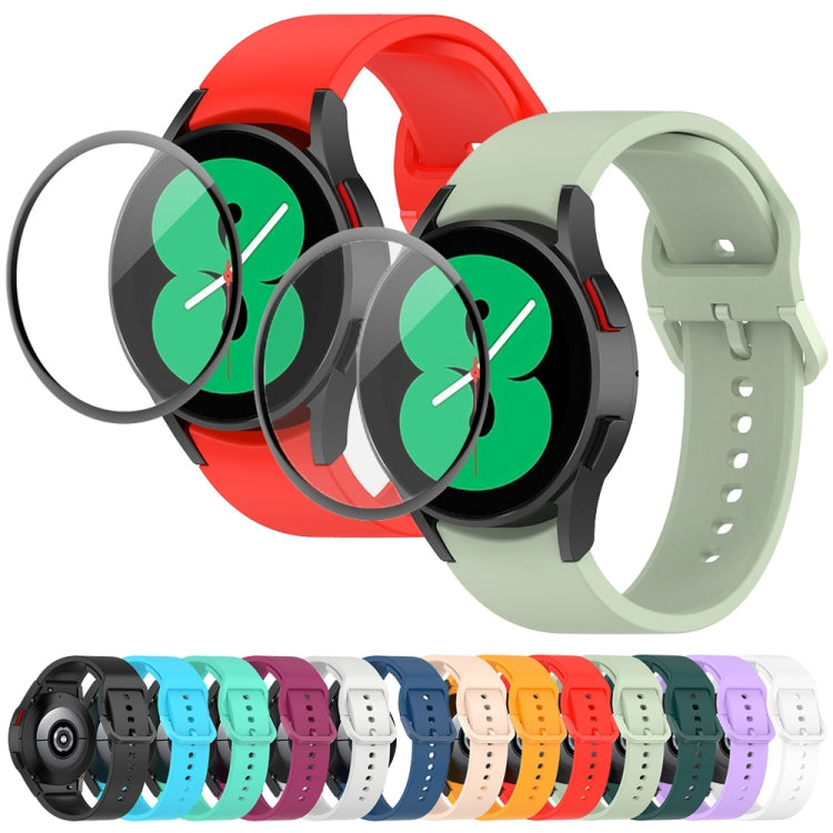 JUNSUNMAY Silicone Adjustable Strap + Full Coverage PMMA Screen Protector Kit, For Samsung Galaxy Watch6 Classic 47mm