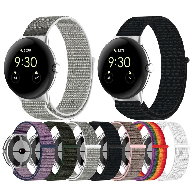 For Google Pixel Watch 2 Nylon Braided Watch Band(Black)