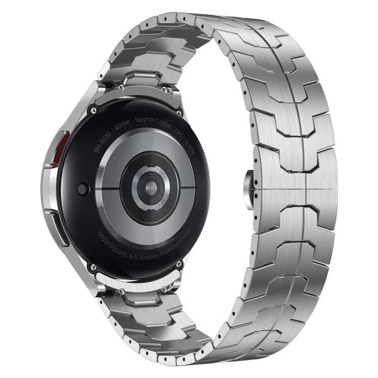 Lron Man Curved Connection Stainless Steel Watch Band, For Samsung Galaxy Watch6 Classic 43 / 47mm, For Samsung Galaxy Watch 6 40 / 44mm, For Samsung Galaxy Watch 5 40 / 44mm, For Samsung Galaxy Watch 5 Pro, For Samsung Galaxy Watch 4 40 / 44mm...