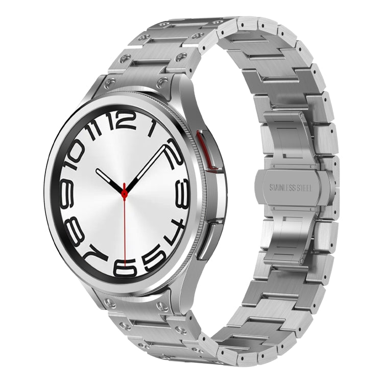 Dual Circle Curved Connection Stainless Steel Watch Band, For Samsung Galaxy Watch6 Classic 43 / 47mm, For Samsung Galaxy Watch 6 40 / 44mm, For Samsung Galaxy Watch 5 40 / 44mm, For Samsung Galaxy Watch 5 Pro, For Samsung Galaxy Watch 4 40 / 44mm...