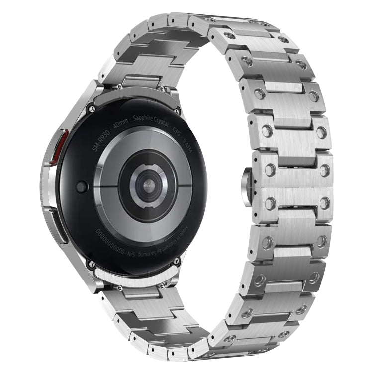 Dual Circle Curved Connection Stainless Steel Watch Band, For Samsung Galaxy Watch6 Classic 43 / 47mm, For Samsung Galaxy Watch 6 40 / 44mm, For Samsung Galaxy Watch 5 40 / 44mm, For Samsung Galaxy Watch 5 Pro, For Samsung Galaxy Watch 4 40 / 44mm...