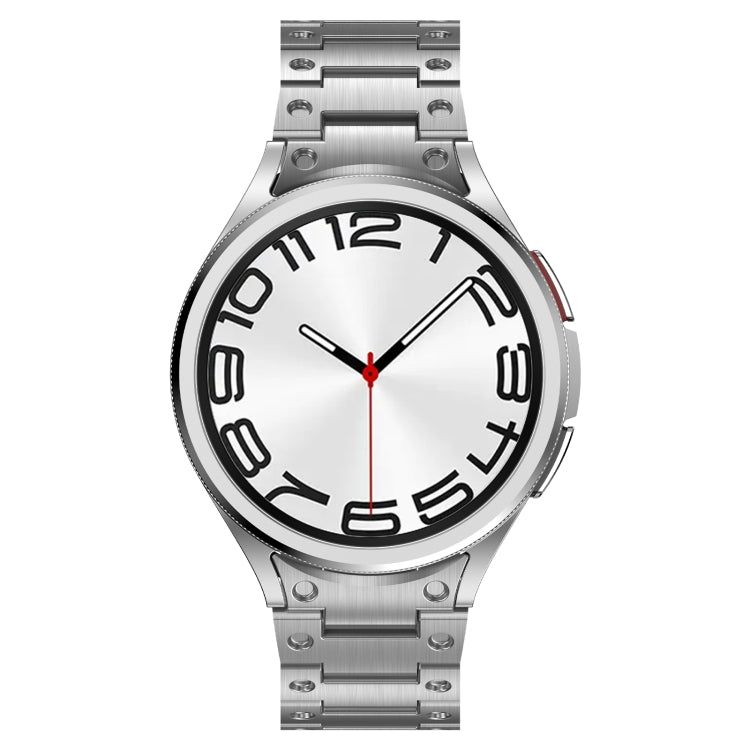 Dual Circle Curved Connection Stainless Steel Watch Band, For Samsung Galaxy Watch6 Classic 43 / 47mm, For Samsung Galaxy Watch 6 40 / 44mm, For Samsung Galaxy Watch 5 40 / 44mm, For Samsung Galaxy Watch 5 Pro, For Samsung Galaxy Watch 4 40 / 44mm...