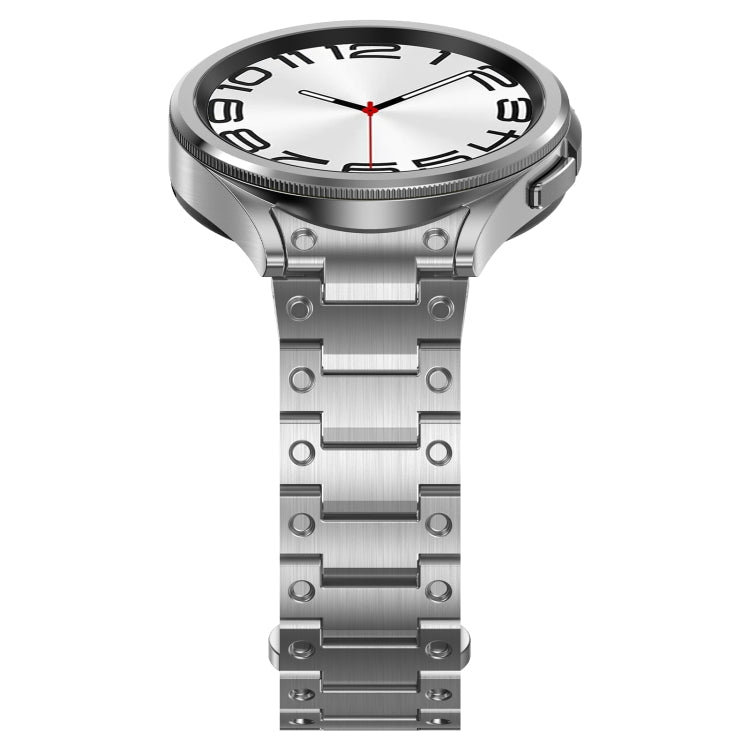 Dual Circle Curved Connection Stainless Steel Watch Band, For Samsung Galaxy Watch6 Classic 43 / 47mm, For Samsung Galaxy Watch 6 40 / 44mm, For Samsung Galaxy Watch 5 40 / 44mm, For Samsung Galaxy Watch 5 Pro, For Samsung Galaxy Watch 4 40 / 44mm...