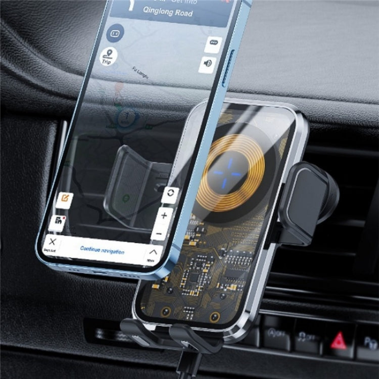 X11 15W Fast Charger Car Air Vent Hook Wireless Charger Intelligent Induction, X11 (Tarnish), X11 (Silver)
