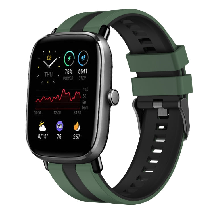 20mm Two-Color Sports Silicone Watch Band, For Amazfit GTS 4 Mini