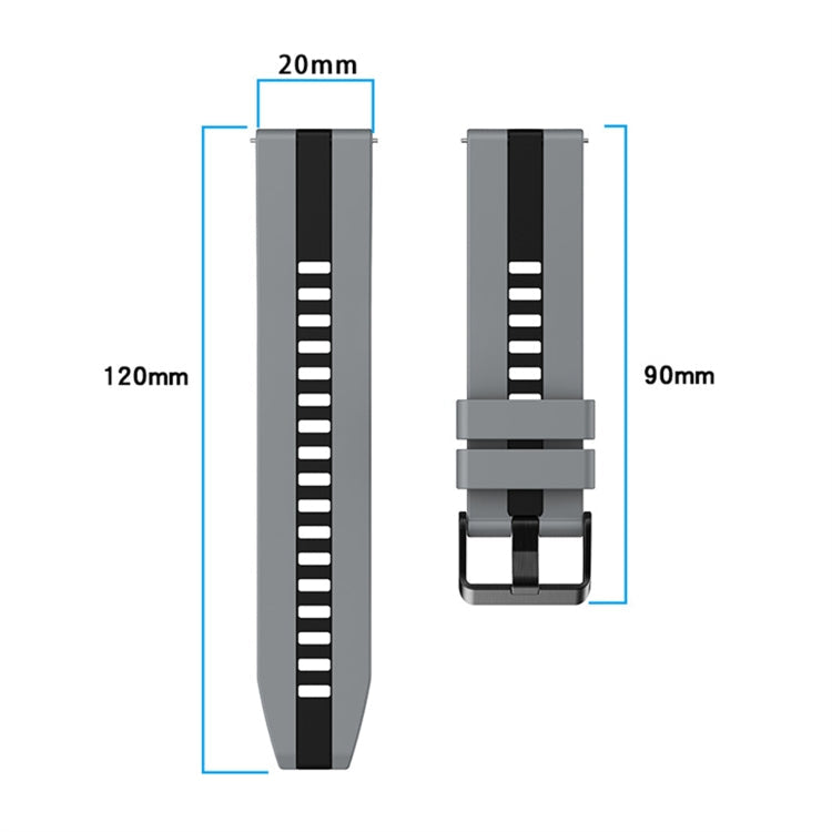 20mm Two-Color Sports Silicone Watch Band, For Amazfit Bip3