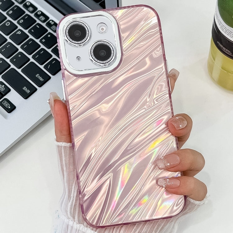 Plating Glitter Texture TPU Phone Case with Lens Film, For iPhone 15
