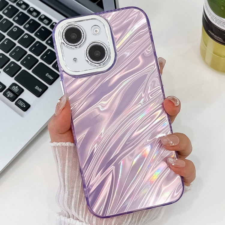 Plating Glitter Texture TPU Phone Case with Lens Film, For iPhone 15 Pro