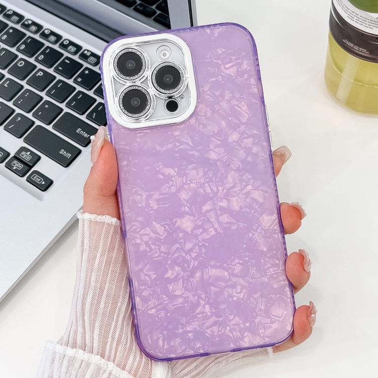 Plating Glitter Texture TPU Phone Case with Lens Film, For iPhone 15 Pro Max