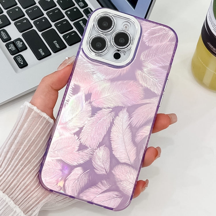 Plating Glitter Texture TPU Phone Case with Lens Film, For iPhone 14 Pro